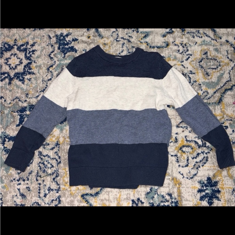 H&M Kids Striped Sweater - Navy, Gray, and Cream